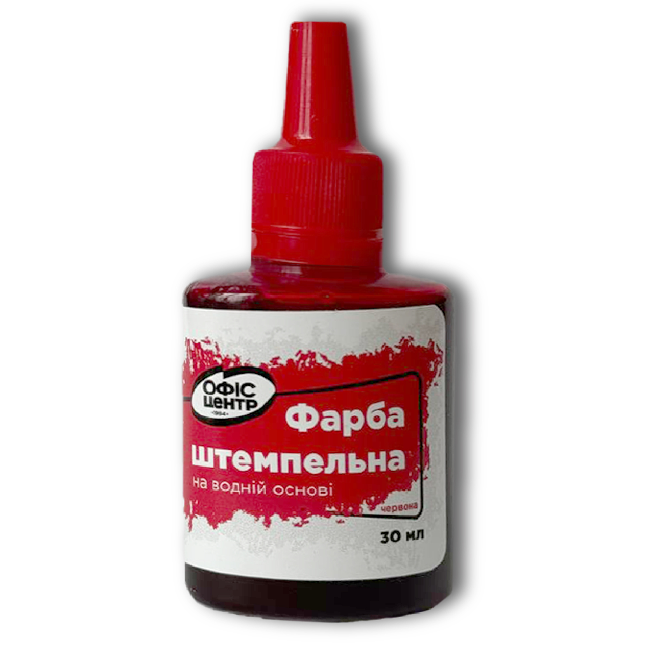 Фарба штемпельна Офіс Центр 30мл, червона (ОС-003)